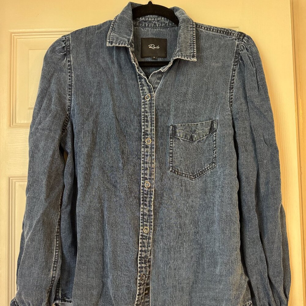 Rails Madelyn Denim Snap Blouse (Size s)